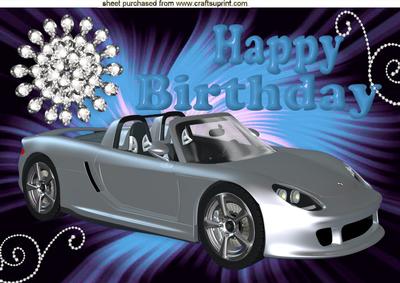 Diamonds with Silver Car on Turq Abstract A4