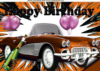 Orange/black Abstract with Sports Car and Champagne A4