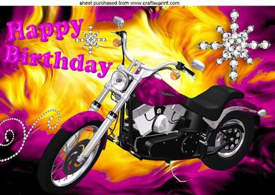 Sparkling Diamonds, with a Pink Motor Bike on Abstract A4