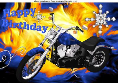 Sparkling Diamonds with a Blue Motorbike A4