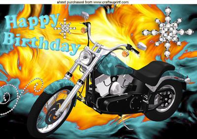 Sparkling Diamonds with Turq Motor Bike A4