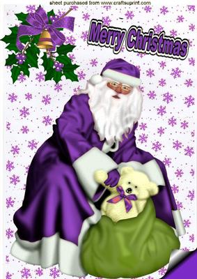 Lovely Santa in Purple A4