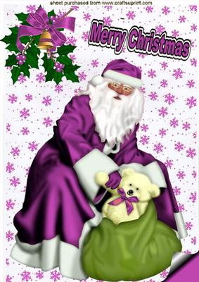 Lovely Santa in Pink A4