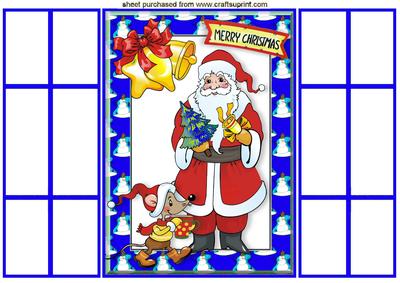 Cup of Tea Santa, Blue French Doors