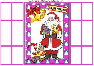 Cup of Tea Santa, Pink Gate Fold