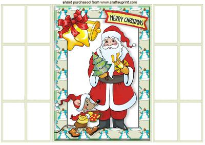 Cup of Tea Santa, Cream French Gatefold