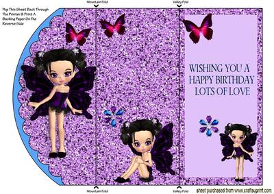 Cute Little Faerie with Butterflies, Trifold