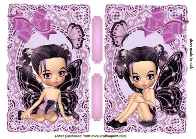 Cute Faerie Toppers with Pink Bows, on Vintage Lace