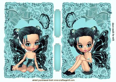 Cute Faerie Toppers with Turq Bows on Vintage Lace