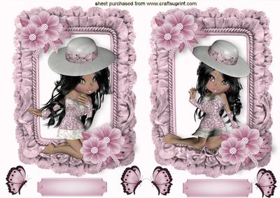Little Ladies in Bonnets in Frill Frames, Toppers