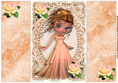 Pretty in Peach with Roses, Gatefold