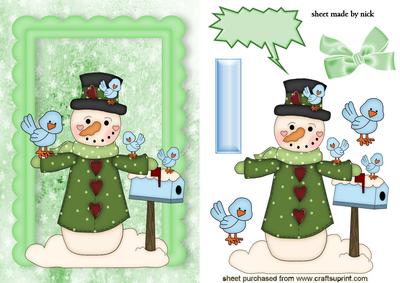 Mr Snowman with Birds
