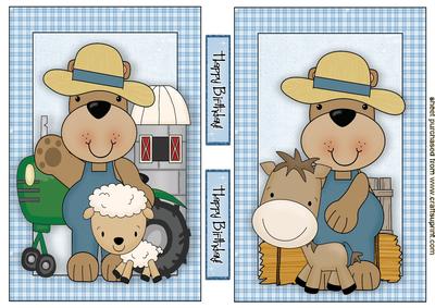 Farmer Bear Toppers with Cute Animals