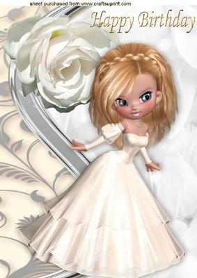 Sweet Princess with White Rose A4