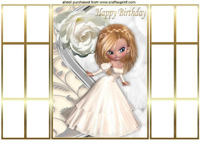Sweet Princess with White Rose, French Gatefold