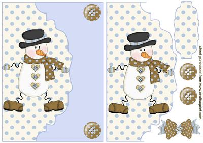 Snowman on Scalloped Envelope