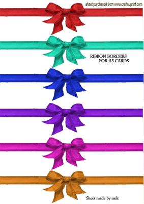 Lovely Borders with Bows in Bright Colours