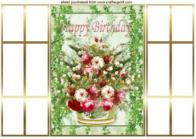 Basket of Flowers, French Gatefold