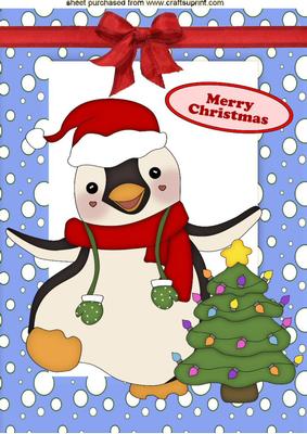 Jolly Little Christmas Penguin A4