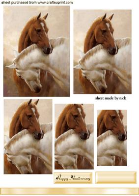 Beautiful Pair of Horses Entwined Pyramids