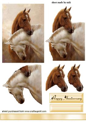 Beautiful Pair of Horses Entwined Together