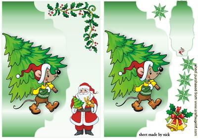 Gotcha a Bigger Tree Santa! on a Scalloped Envelope