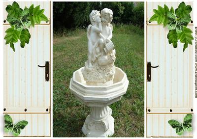 Water Feature of Cherubs in the Garden , Gatefold