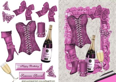 I Love to Party, with Champagne in Pink