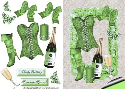 I Love to Party with Champagne in Green