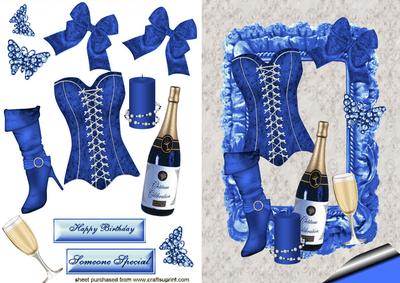 I Love to Party with Champagne in Blue
