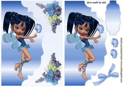 Little Blue Faerie on Scalloped Envelope
