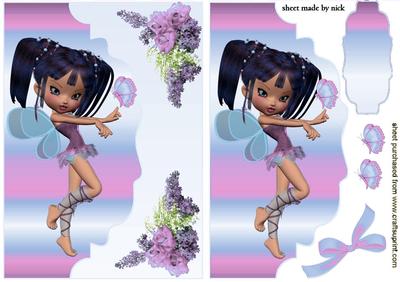Little Pink Faerie on Scalloped Envelope