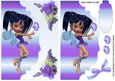 Little Purple Faerie on Scalloped Envelope