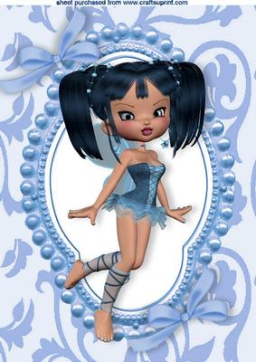 Pretty Little Faerie in Bead Frame with Bows