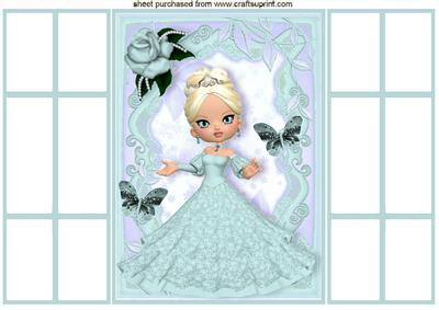 Little Lady in Silver Ball Gown French Gatefold