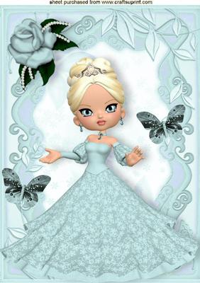 Little Lady in Silver Ball Gown A4