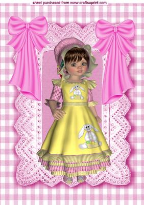Little Lady All Dressed Up with Pink Bows A4