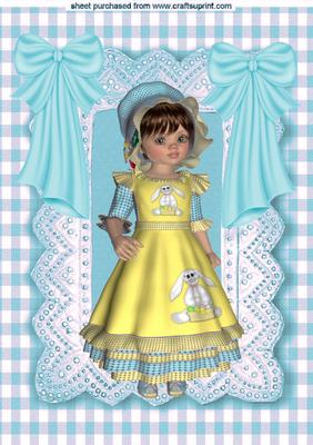 Little Lady All Dressed Up with Turq Bows A4