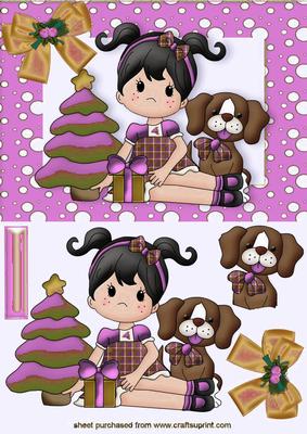 Christmas with My Puppy in Pink Snow Frame