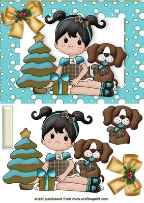 Christmas with My Puppy in Turq Snow Frame