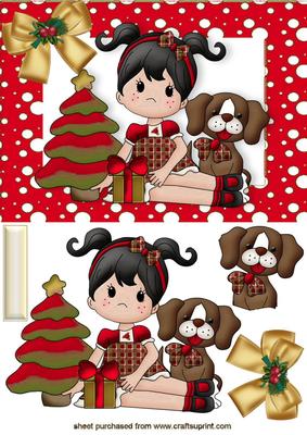 Christmas with My Puppy in Red Snow Frame