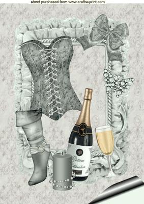 I Love to Party with Silver Basque and Champagne A4