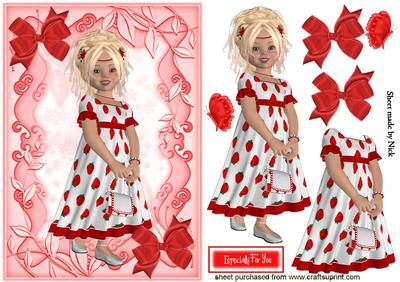Strawberry Girl with Butterflies