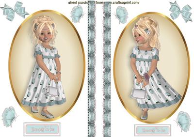 Strawberry Girl in Silver, in Oval Frame Toppers
