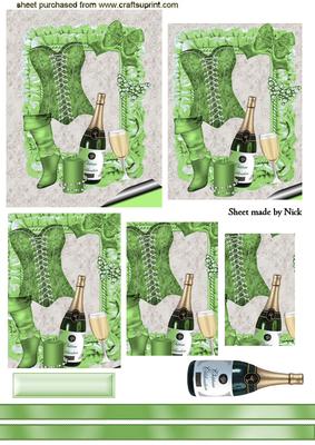 Green Basque with Champagne Pyramids