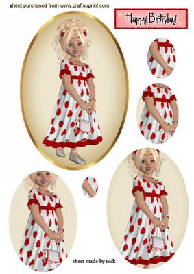 Strawberry Girl in Red, Oval Pyramids