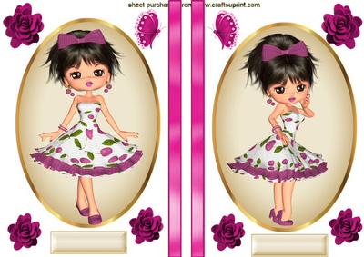 Pinklicious Little Lady with Pink Roses Toppers