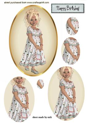 Little Strawberry Girl in Silver, Oval Pyramids