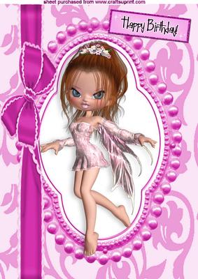 Sweet Little Blush Faerie, in Bead Frame A4