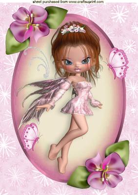 Little Faerie Blush with Butterflies A4